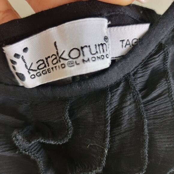 Karakorum Womens Light Cotton Ruffle Romper size S Black Sleeveless Summer Beach - Picture 7 of 10